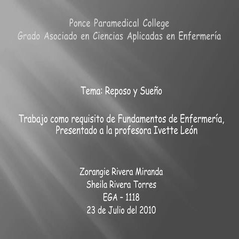 Reposo y sueño | PPTX