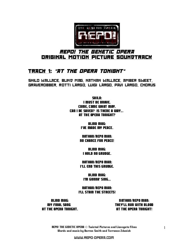 repo the genetic opera ost