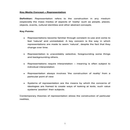 Representation theory hand-out