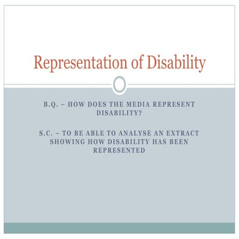 Representation of disability