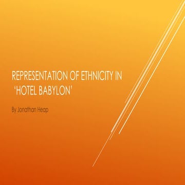 Representation of ethnicity in hotel Babylon