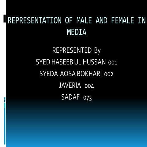 Representation of male and female in media