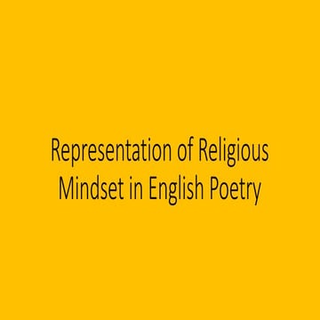 Representation of religious mindset in english poetry