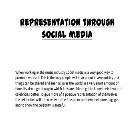 Representation through social media