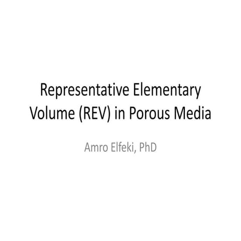 Representative elementary volume (rev) in porous