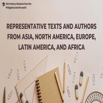 21st Century Literature from the philippines and the world - Representative T...