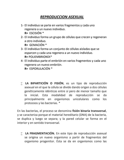Reproducción asexual-Bilogía