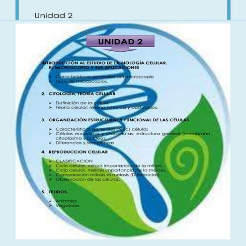 UNIDAD 2. EL MICROSCOPIO-CITOLOGIA