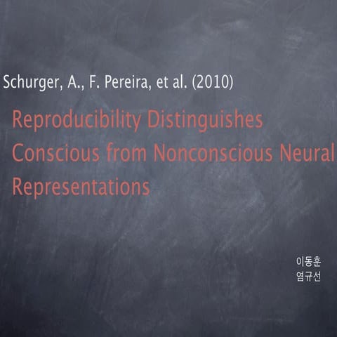 Reproducibility distinguishes conscious from nonconscious 