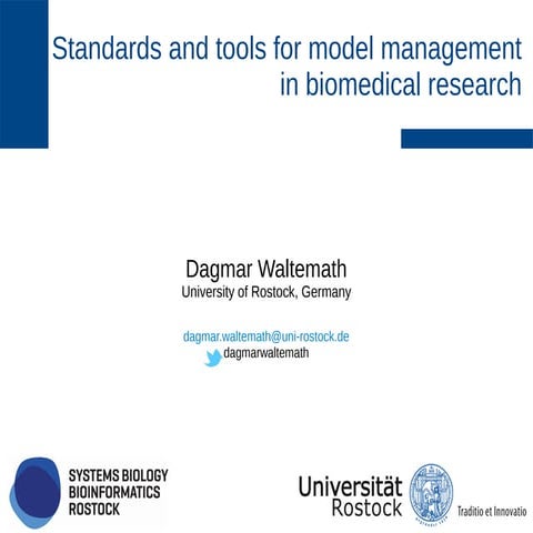 Standards and tools for model management in biomedical research
