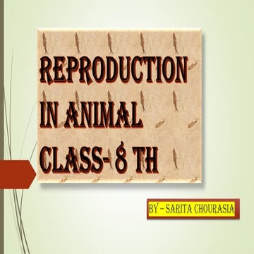 Reproduction in animal for class 8th by Sarita Chourasia