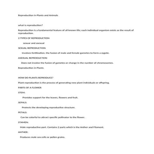 Reproduction and Development | PPTX