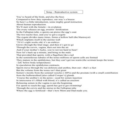 Reproduction system song