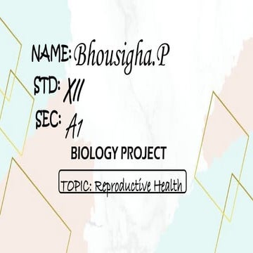 Reproductive health.ppt class 12 investigatory project | PPTX