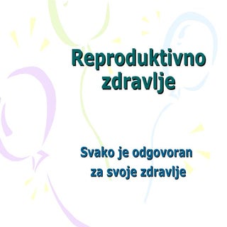 Reproduktivno zdravlje - Marija Vozar
