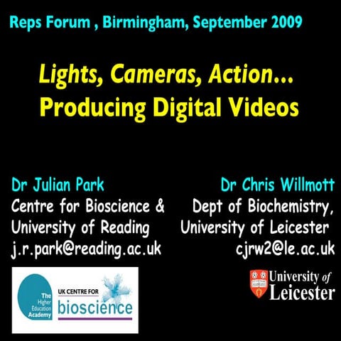 Lights, Camera, Action: producing digital video