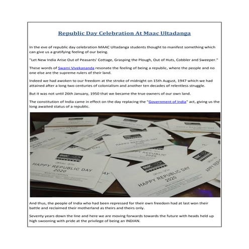 Republic day celebration 2020