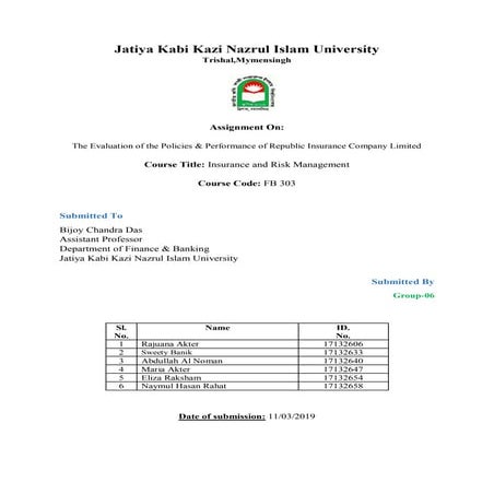 Financial Analysis of Insurance Company