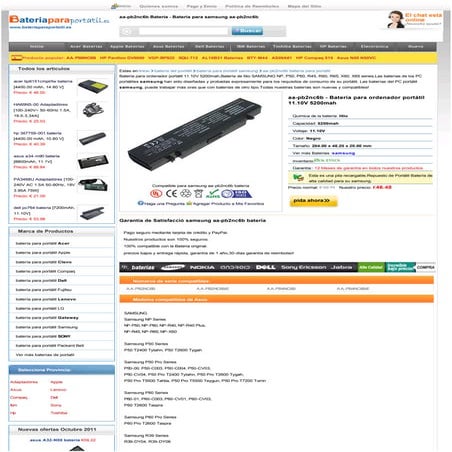 Repuesto para samsung aa pb2 nc6b