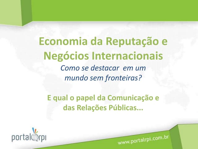 Economia da Reputação e Negócios In...
