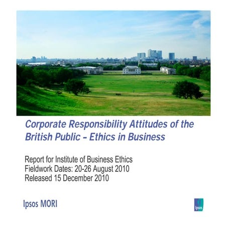 British Attitudes to Business Ethics