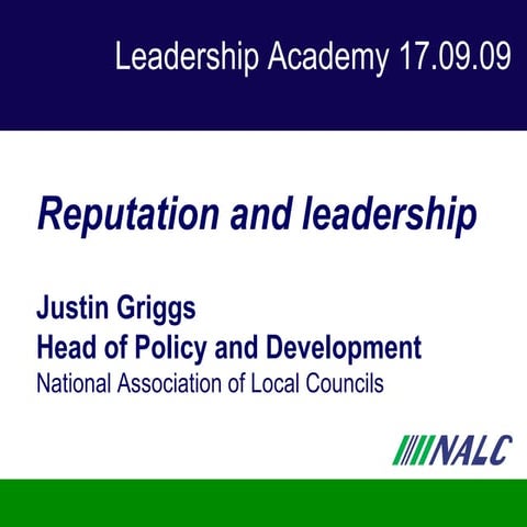Reputation And Leadership   Leadership Academy 17.09.09 Slideshare Copy