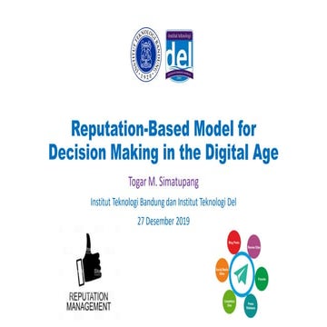 Reputation based model for decision making in the digital age