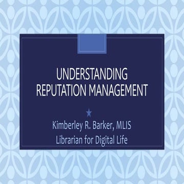 Reputation management 2019 | PDF