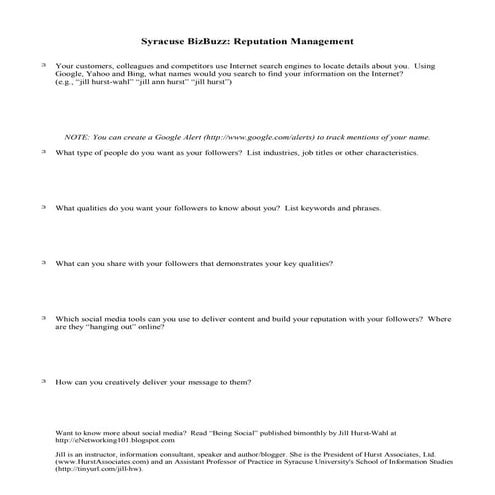 Reputation Management