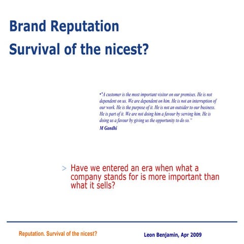 The Value of Reputation