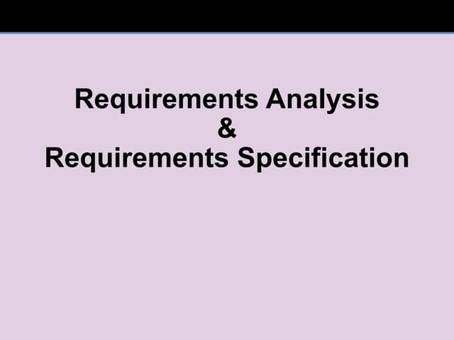 Reqs analysis