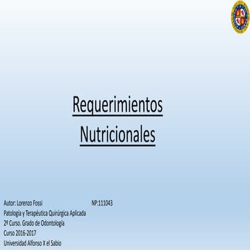 REQUERIMIENTOS NUTRICIONALES