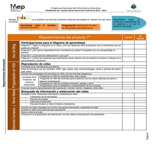 Requerimientos del proyecto 7°