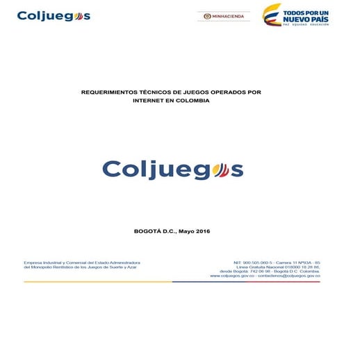 Requerimientos técnicos juegos operados por internet