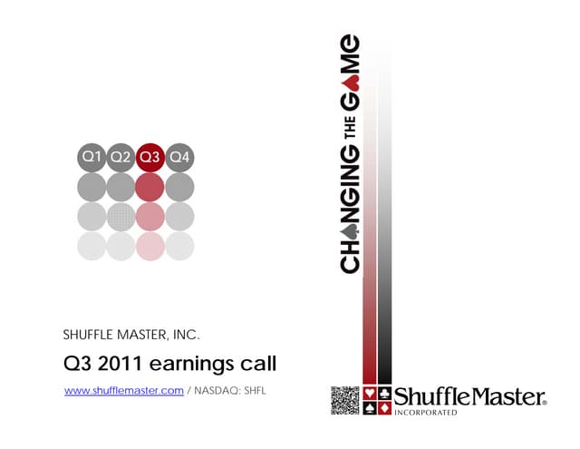 SHFL Q3 11 Earnings Presentation