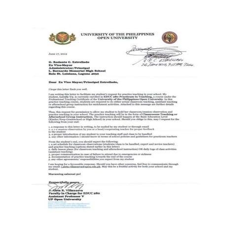 Request and response letter