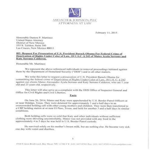 Redacted request for criminal prosecution | PDF
