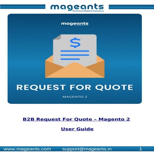 Magento 2 Request a Quote - MageAnts - Userguide