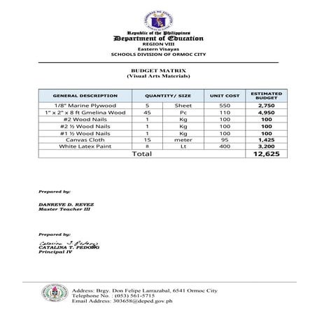 How to request visual arts materials in DepEd | DOCX
