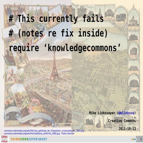 Open World Forum [Followup]: 'require knowledgecommons' # bugfix