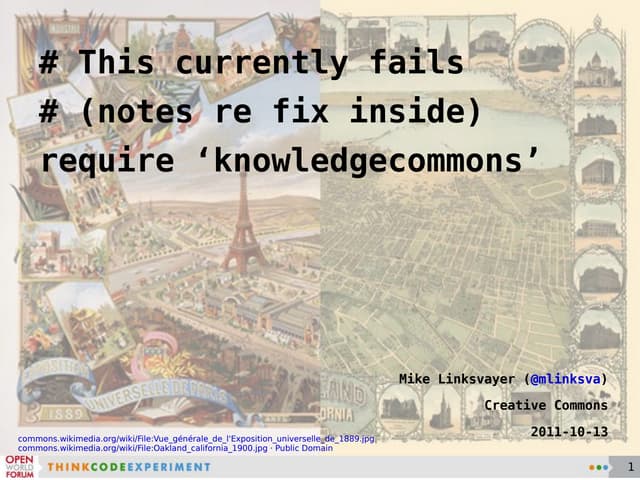 Open World Forum [Followup]: 'require knowledgecommons' # bugfix