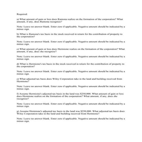 Required- a) What amount of gain or loss does Ramona realize on the fo.pdf