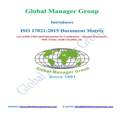 Required documents list for ISO 17021:2015 certification