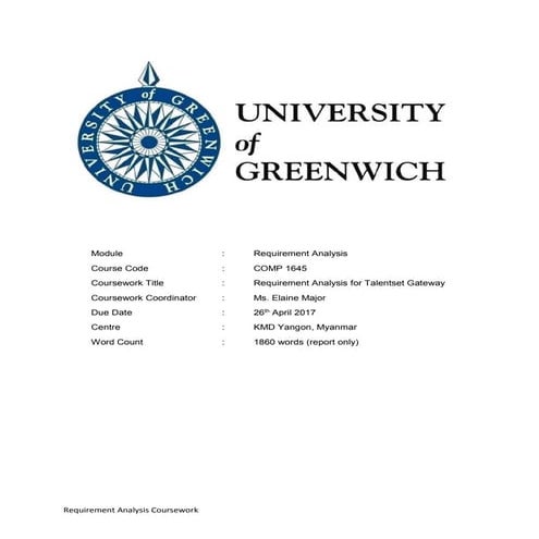 Requirement analysis comp1645