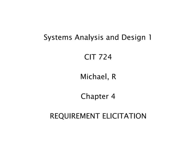 Requirement elicitation