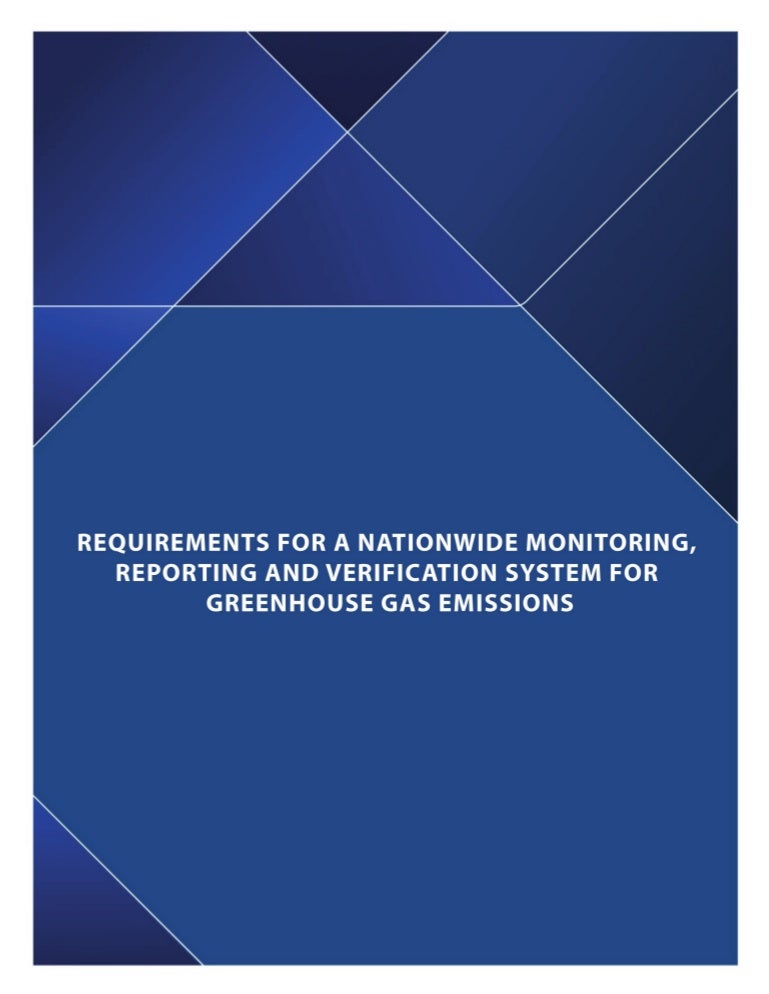Requirements for a Nationwide Monitoring, Reporting and Verification