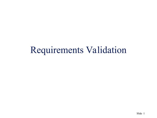 Requirements - validation in software engineering