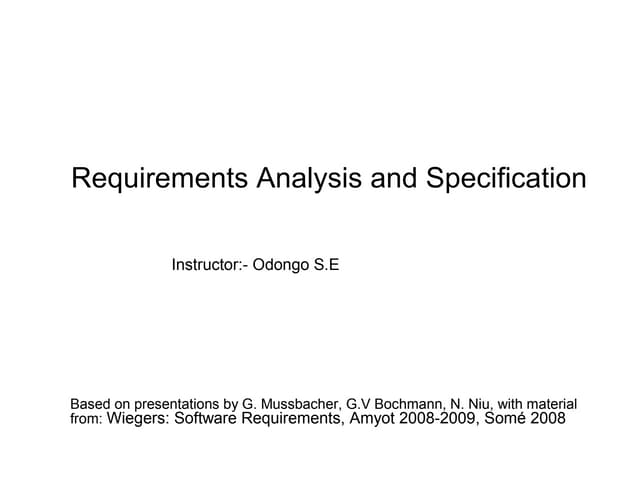 Requirements analysis lecture