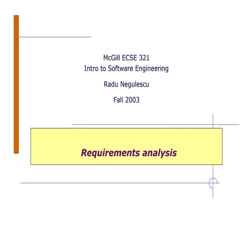 Intro to Software Engineering - Requirements Analysis