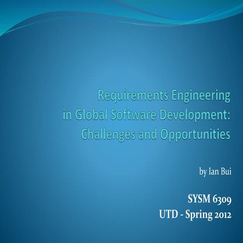 Requirements engineering in global environment   2.0